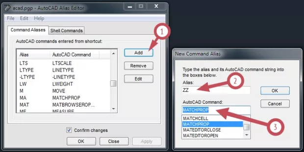 Екранна снимка към: Алтернативeн лист с кратки&nbsp;комбинации от бутони за бързо включване на често пускани команди в AutoCAD