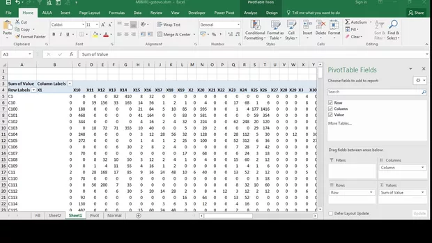 Екранна снимка към: Как се формират Fields в Pivot?