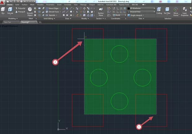 Екранна снимка към: AutoCAD урок за разликата между избор от ляво надясно и от дясно наляво