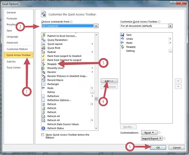 Екранна снимка към: Как бързо да рефрешваме филтрите в EXCEL?