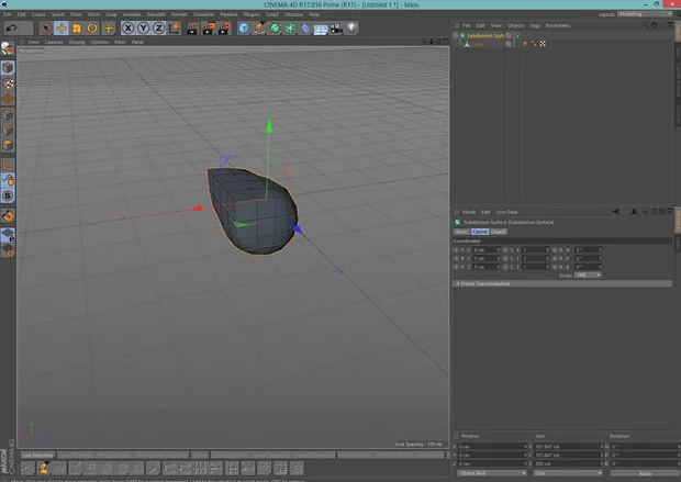 Екранна снимка към: Как да изкарам помощния куб на Subdivision Surface