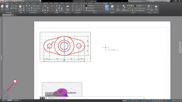 Екранна снимка към: Защо при изпълнението на командата SOLVIEW не се получава правилен поглед на разреза?