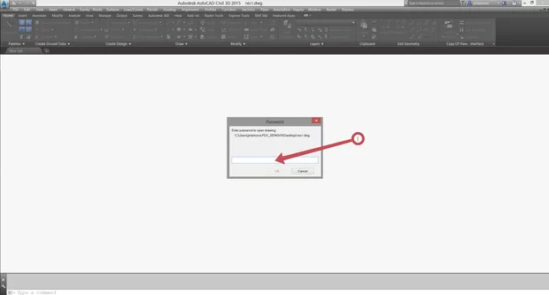 Екранна снимка към: Парола на dwg чертеж /Autodesk 2015/