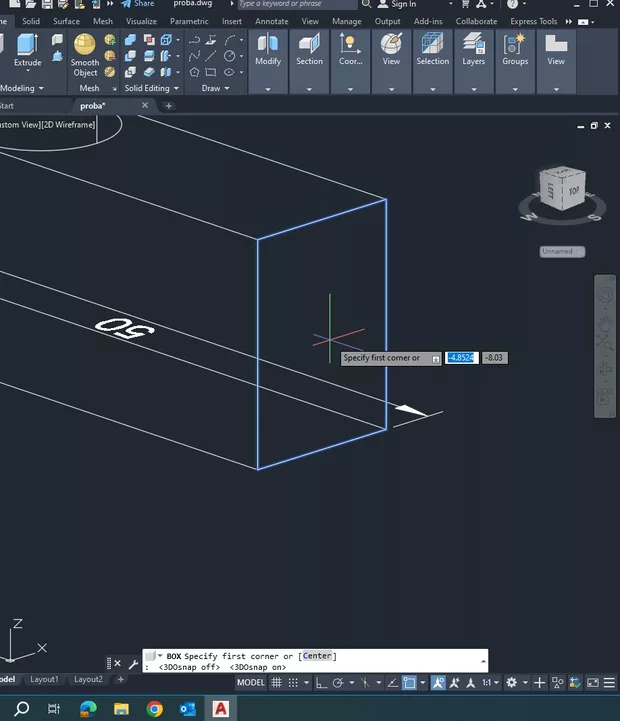 Екранна снимка към: Защо не ми се вкючва опция 3D snap -Center of face