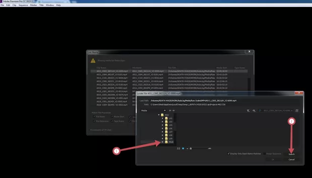 Екранна снимка към: защо премиере спря да намира папката с медия файлове?