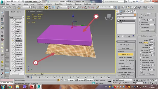 Екранна снимка към: Защо не сработва правилно модификатор Cloth?