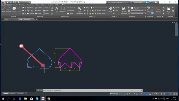 Екранна снимка към: Как да маркирам повторно линията зада направя нова vertex?С 2017 версия съм и има разлика с преподаваното,някои неща ги схванах,но до тук.Благодаря ви!
