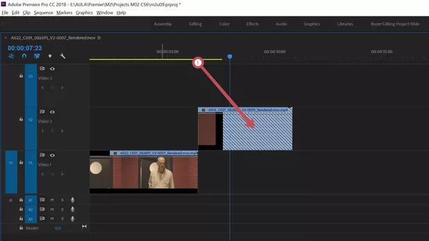 Екранна снимка към: Защо когато реплейсна с нов видео клип от source monitora (from source monitor match frame) във timeline се реплейства наполовината а другата част е черен екран.