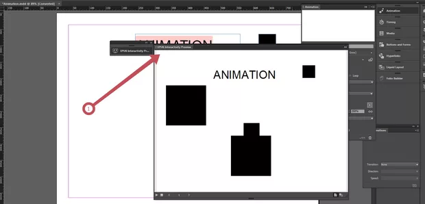 Екранна снимка към: Защо при мен на preview не виждам нищо и отгоре e EPUB Interactivity Preview, а не SWF?