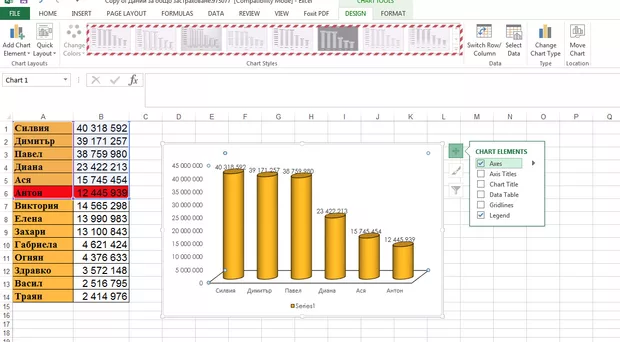 Екранна снимка към: Защо някои опции в Excel понякога са активни, а понякога не?