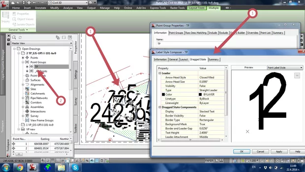 Екранна снимка към: Как се настройва мащаба на обекти Cogo points?