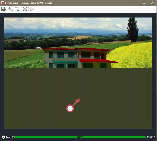 Екранна снимка към: Защо изображението се получава наполовина, след рендериране?