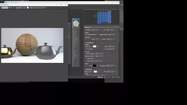 Екранна снимка към: Как да постигна прозрачност с Transmission в 3ds Max 2024, ако обектът изглежда сив?