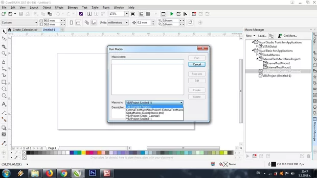 Екранна снимка към: Защо нямам макроса за календар?
