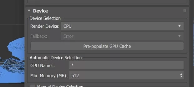 Екранна снимка към: Как да настроя рендера да работи с видео картата на компютъра, а не с процесора?