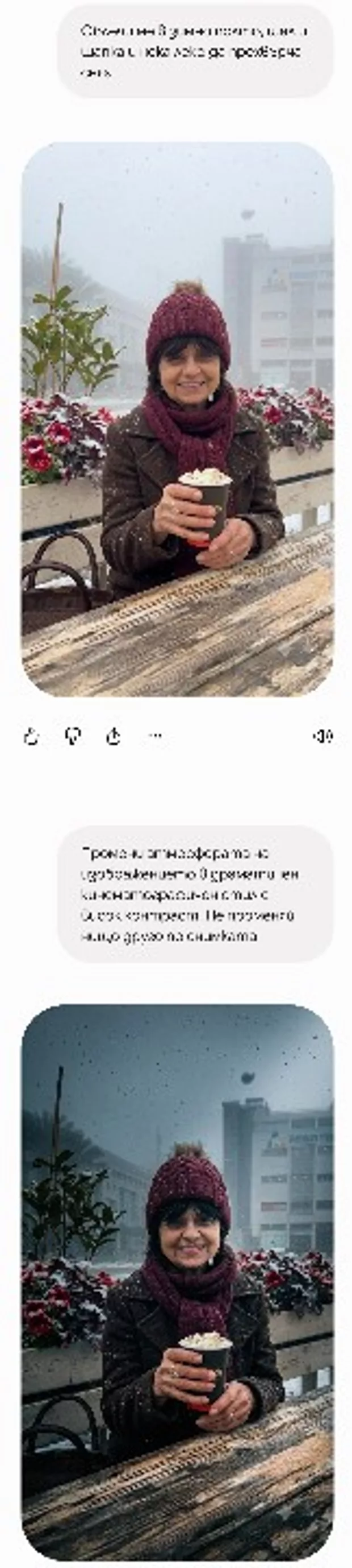 Екранна снимка към: Корекция на снимка с Gemini