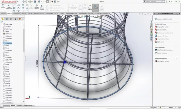 Екранна снимка към: Защо Weldments не ми изчислява правилно дължините на профилите в Cut list в SolidWorks?