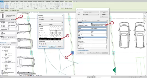 Екранна снимка към: Какви колони да използвам? Дали да създам отделна фамилия или да ползвам съществуваща? Как да създам фамилия за колони - архитектурни и структурни?