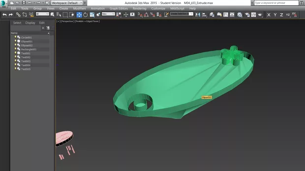 Екранна снимка към: Защо реших освен звездата да има още два обекта и се получи това чудо, като летяща чиния. За третата фигура използвах Еgg и размножих и групирах. Защо така се получава?