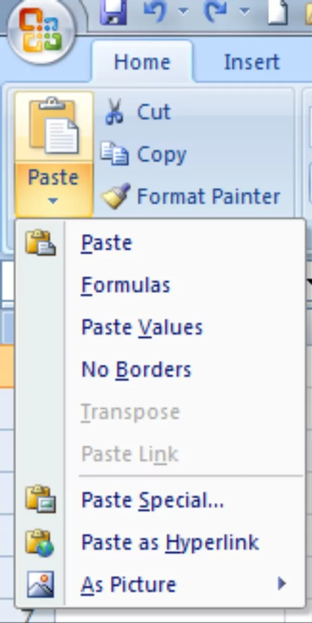 Екранна снимка към: Какво да поставя (paste-на) за да запазя ширината на колоните?