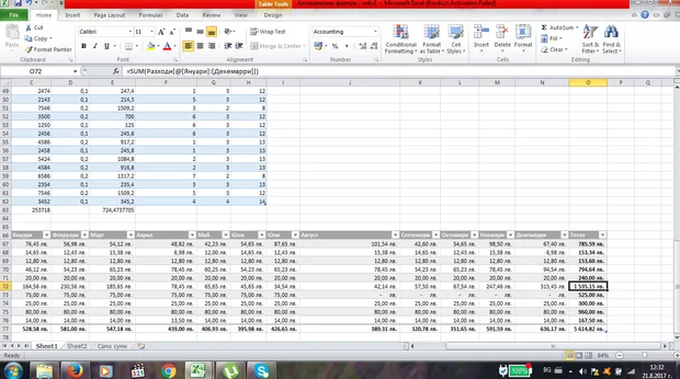 Екранна снимка към: Защо ми излиза грешка #VALUE&nbsp; при поставяне на колонката "Тотал"?<br>