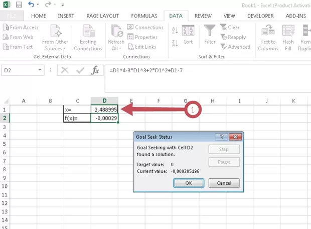 Екранна снимка към: Използване на функцията "Goal Seek"в Excel&nbsp;