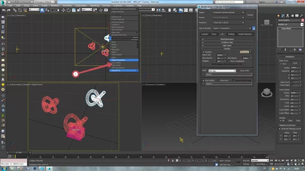 Екранна снимка към: Защо, когато дам десен клик върху обекта/светлината няма V-ray properties?