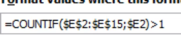 Екранна снимка към: Highlight за редове с еднакви данни в някои от колоните в EXCEL