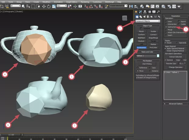 Екранна снимка към: Трик с Булеви обекти в 3ds Max