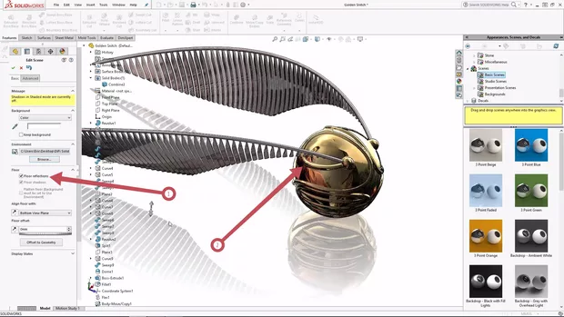 Екранна снимка към: Как да активирам командата за рефлекция при модифициране на сцената?