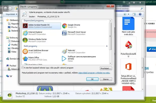 Екранна снимка към: Здравейте!Изтеглих си програмата Photoshop CS6 според видеото,но не ми се отваря...иска ми да задам с каква програма да отворя файла. Някой може ли да ми помогне?&nbsp;