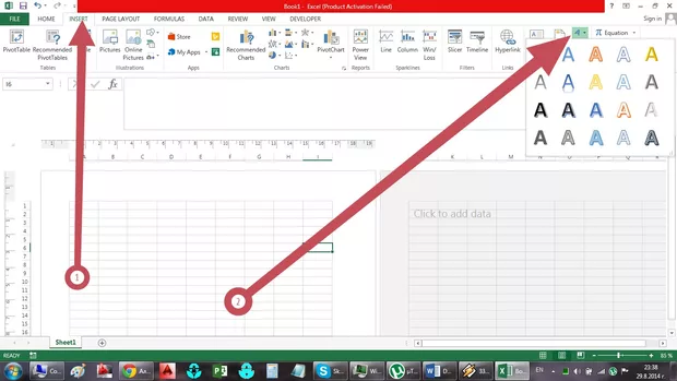 Екранна снимка към: Алтернативен метод за поставяне на воден знак в Excel