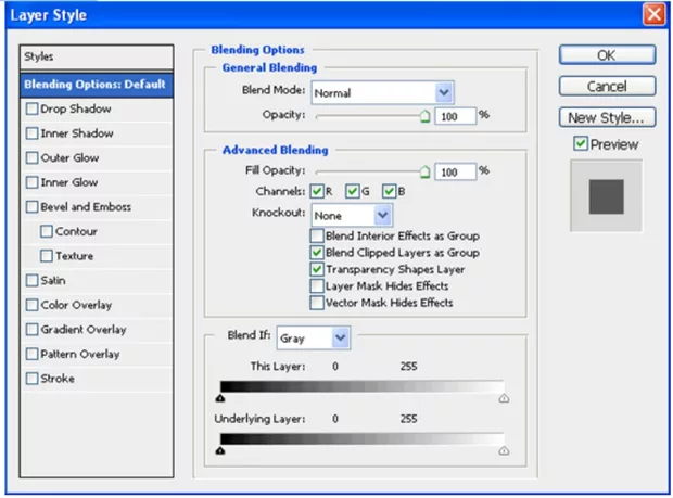 Екранна снимка към: 

Задаване на ефекти и стилове на слой в Photoshop

