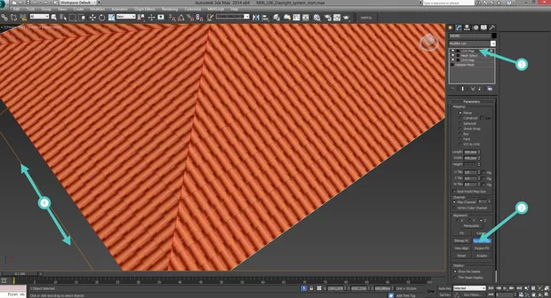 Екранна снимка към: Подравняване на текстури на сложни обекти в&nbsp;3ds Max